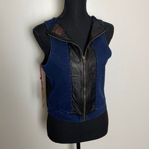 Lee Cooper Vest- New with Tags - Denim / Black - Size M